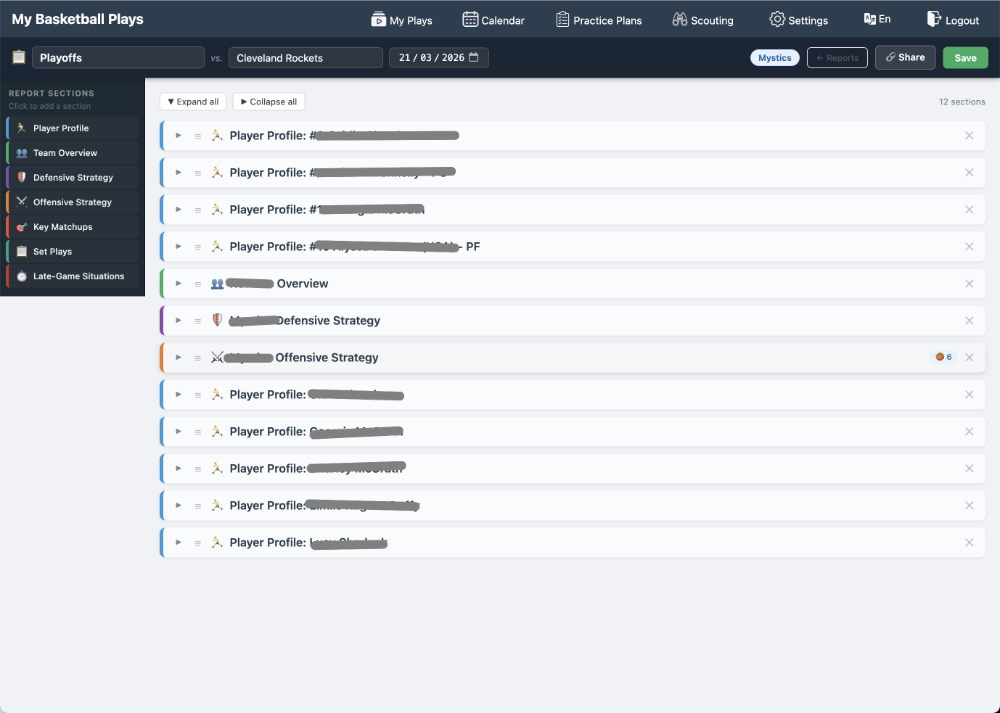 Modular Scouting Report Builder